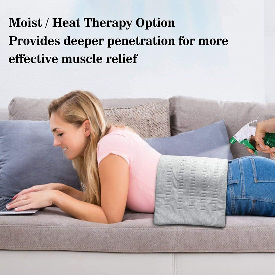 Heating Pad for Back Pain and Cramps Relief, 12” X 24” Ultra Soft Hot Heated Pad With3 Heat Setting, Moist Heat and Auto Shut-Off for Neck, Shoulder, Leg, Machine Washable