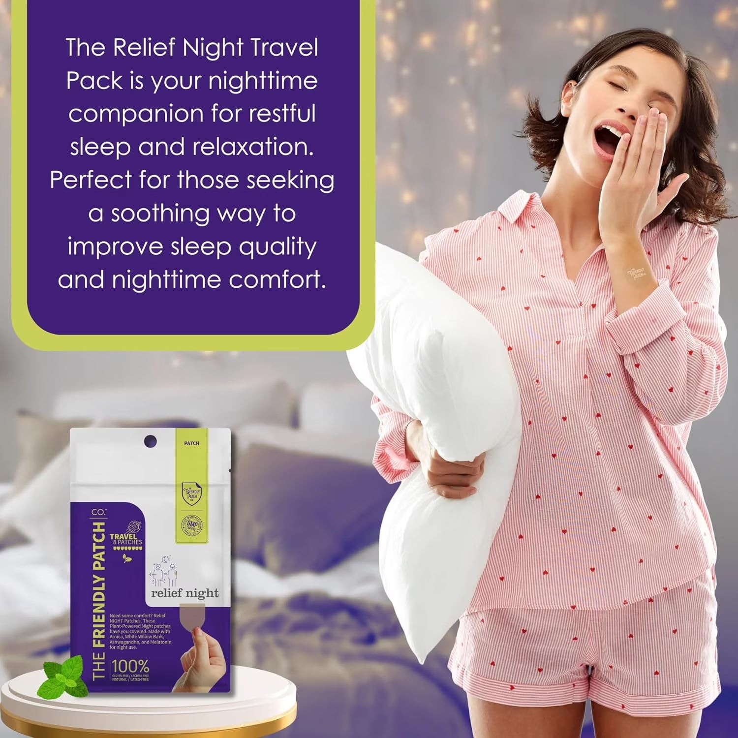 The Friendly Patch Relief Night, Pain Patches 8 Count, Arnica, Melatonin, Body Part That Hurts, Sleep Patches