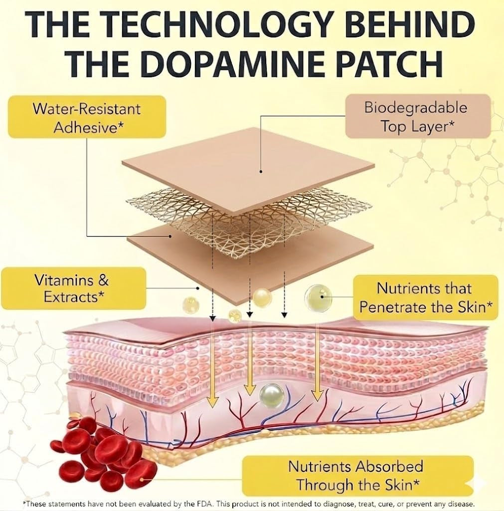 Dopamine Patches Extra Strength, 60 Counts Mood Support Patches for Women and Men