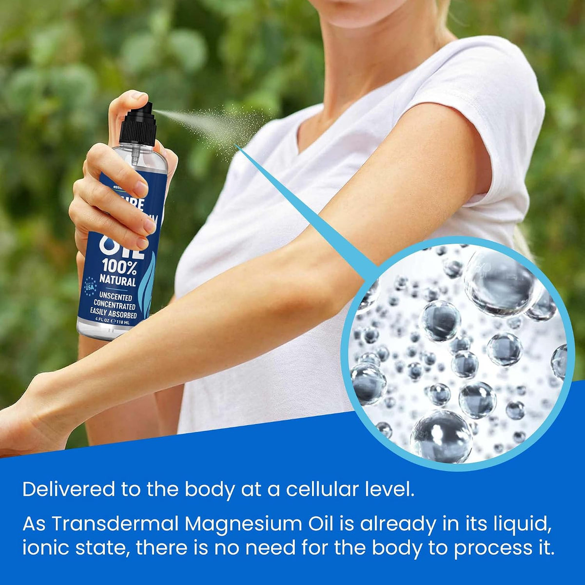 Pure Magnesium Oil Spray for Sleep, Feet & Leg Cramps - USP Grade - 4Oz