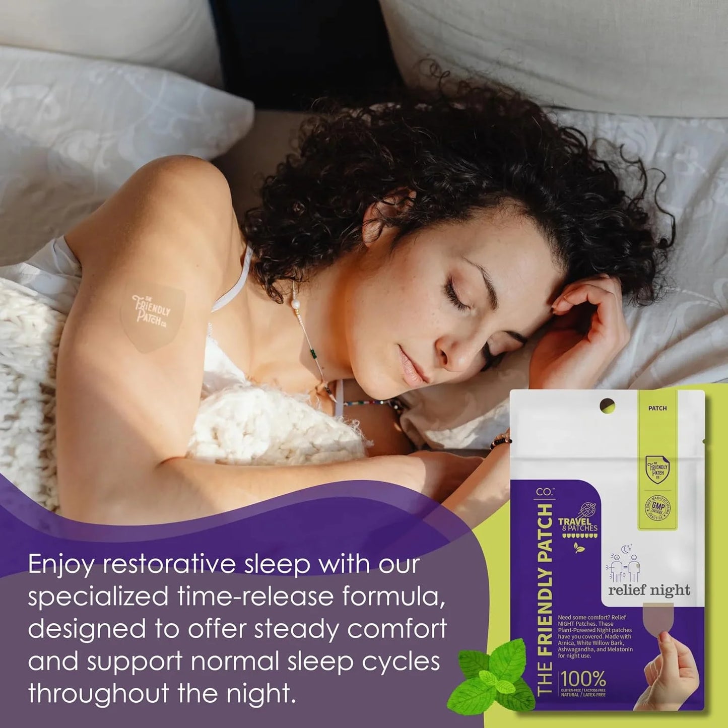 The Friendly Patch Relief Night, Pain Patches 8 Count, Arnica, Melatonin, Body Part That Hurts, Sleep Patches